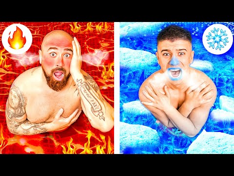 Видео: ГОРЯЧИЙ vs ХОЛОДНЫЙ БАССЕЙН ЧЕЛЛЕНДЖ !