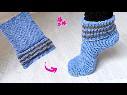 Видео: ОЧЕНЬ ЛЕГКО СДЕЛАТЬ ВЯЗАНИЕ НОСКОВ