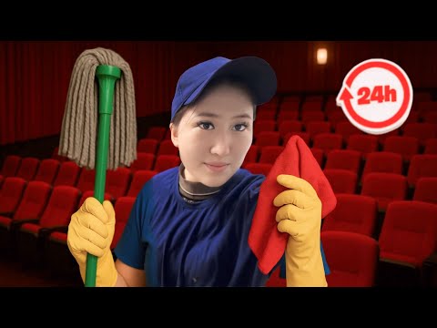 Видео: 24 ЧАСА УБОРЩИЦА в КИНОТЕАТРЕ // FLOWERSWIN