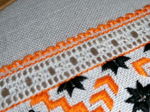 Видео: Мережка "Ляхівка", оздоблення мережки швом "впред голку" та "верхоплутом"  / hand embroidery /