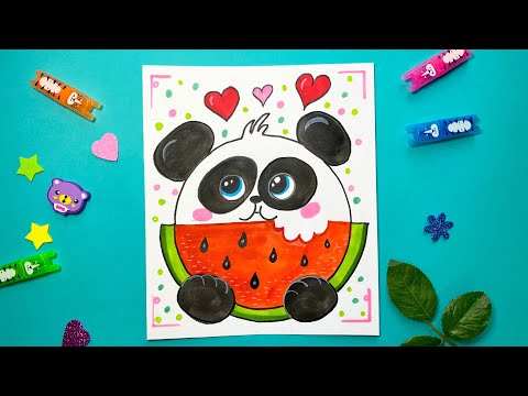 Видео: Панда легкий рисунок