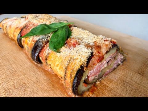 Видео: Возьми 2 баклажана и приготовь этот удивительный рецепт! Быстро и легко вкусный рулет из баклажанов!