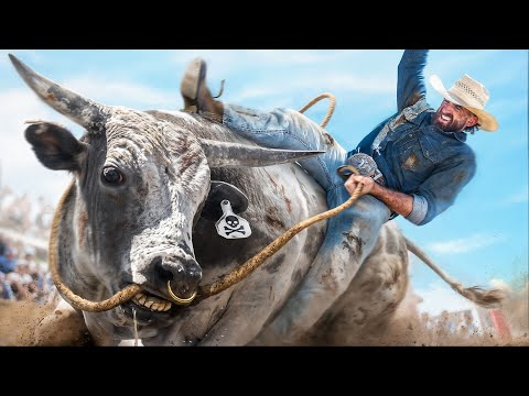 Видео: Обычный парень против быка-родео