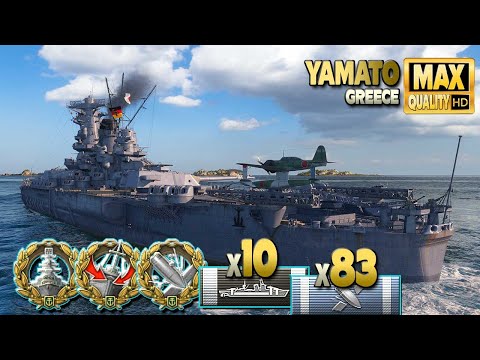 Видео: линкор Ямато в действии на карте Греции - World of Warships