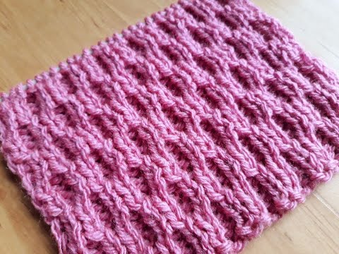 Видео: " Эластичные соты " .  Двусторонний  узор спицами для шарфа, снуда, свитера