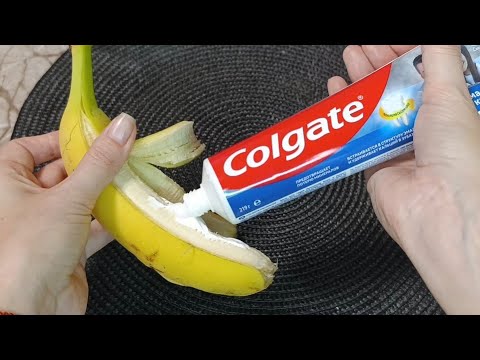 Видео: Зубную Пасту с Бананом ПЕРЕМЕШАЙ Супер Эффект Получай #совет морщин больше нет
