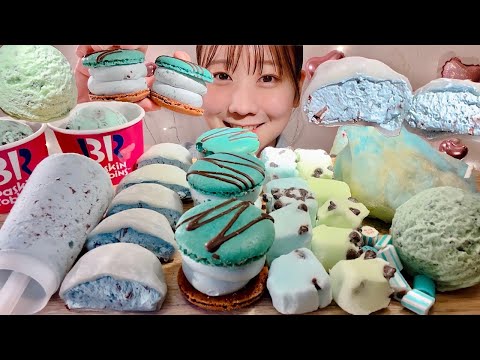 Видео: ASMR Мятно-шоколадный десерт【русские субтитры】【Mukbang/ Eating Sounds】