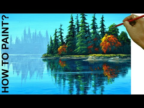 Видео: Как рисовать отражения воды легко в акриловых красках