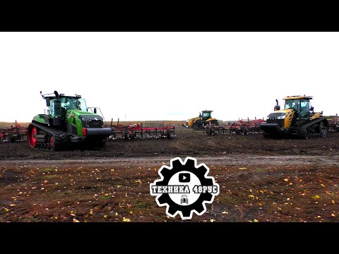Видео: Гусеничные Fendt 1162 и два Challenger MT865E вместе. Три заморских богатыря на Липецких полях!