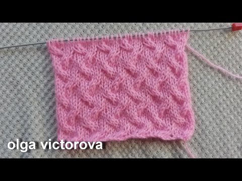 Видео: Рельефный узор с иммитацией плетенки 580 #Узорыспицами