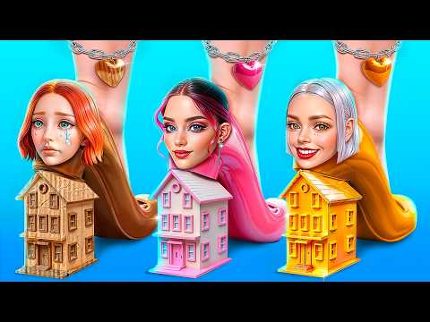 Видео: Мы построили секретные домики! Бедная vs богатая vs гига богатая!
