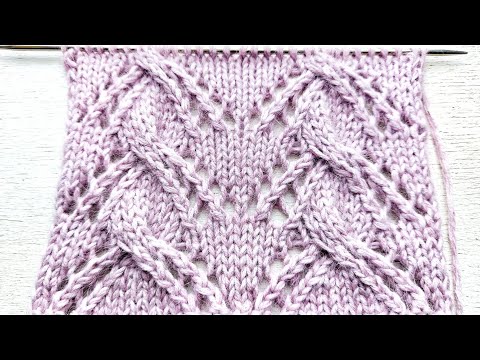 Видео: Великолепный ажурный узор со жгутами для вязания кардигана,  палантина