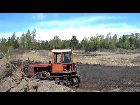 Видео: дт 75  чистит  возле пруда 4