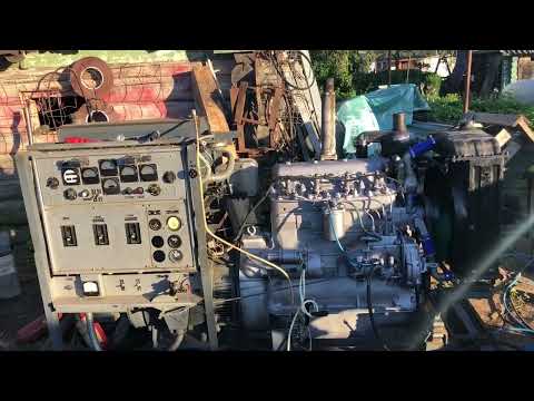 Видео: Дизель-генератор СССР АД-20-Т, двигатель Д65. Работа без нагрузки.