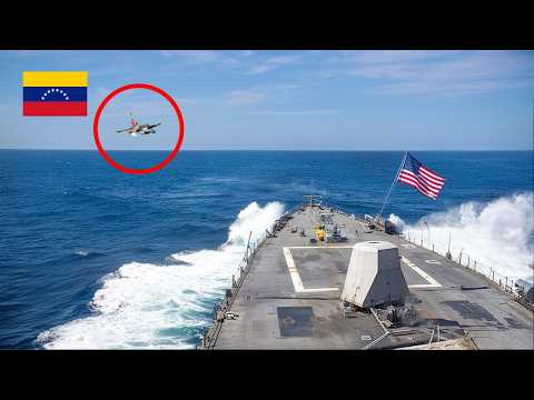 Видео: Венесуэльский истребитель пролетел СЛИШКОМ БЛИЗКО к эсминцу ВМС США — БОЛЬШАЯ ОШИБКА