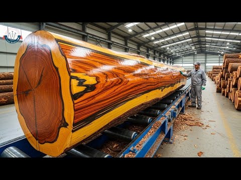 Видео: Совершенство деревообработки ASMR – машины, создающие гигантов природы