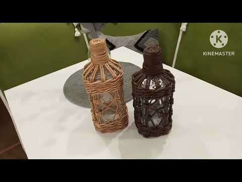 Видео: Оплетаю бутылку ./ Бумажная лоза . / МК Светлана Федорова .