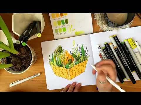 Видео: Скетчинг Маркерами «Весенний Кораблик Мечты» с Ольгой Molganzoid | Обзор Мастер-Класса