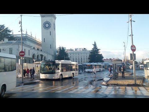 Видео: Автобус №55 (Сочи). ЖД Сочи - ЖД Олимпийский парк