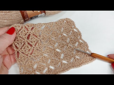 Видео: 🤗🧶НАШЛА НЕВЕРОЯТНО КРАСИВЫЙ УЗОР КРЮЧКОМ! 👍Всего 1 ряд! (вязание крючком для начинающих) / Crochet