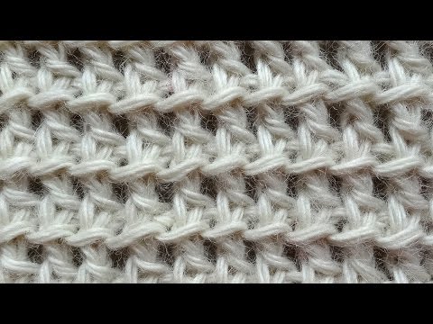 Видео: Сеточка Тунисское вязание Tunisian crochet pattern  Узор 14