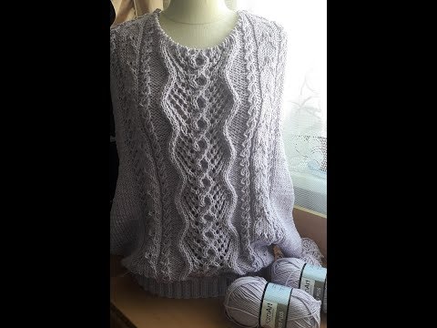 Видео: #Пончо спицами. Накидка спицами. Часть 3. МК.