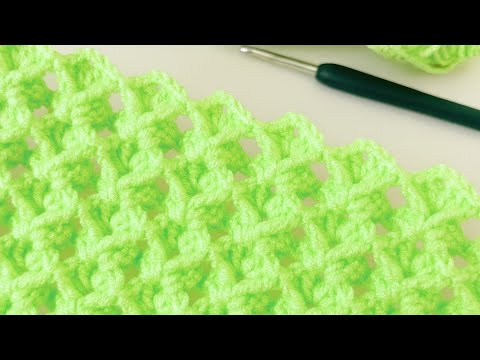 Видео: Супер-забавный узор крючком 💚 Красивый узор для свитера или кардигана