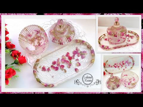 Видео: CRAFTSMEN🌺ЦВЕТОЧНЫЙ НАБОР🌺ШКАТУЛКА И ПОДСТАВКА🌺ЭПОКСИДНАЯ СМОЛА🌺