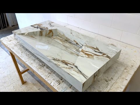 Видео: РАКОВИНА ИЗ КЕРАМОГРАНИТА. Процесс изготовления от А до Я
