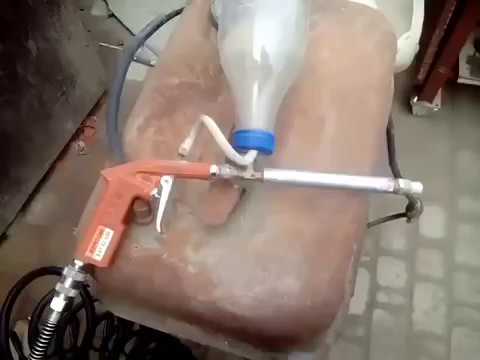 Видео: Обзор на самодельный пескоструйный пистолет.Работа над ошибками./Handmade sandblasting gun.