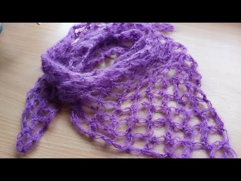 Видео: 🙋‍♀️Всего 1 моток мохера🌷 Шаль, бактус за 1 вечер🌍🌷💜🧡💛❤️🩵