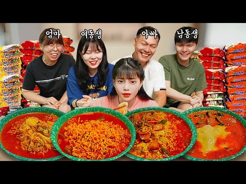 Видео: Кто лучше всего готовит рамён из обжорливых семей?😨eating show mukbang