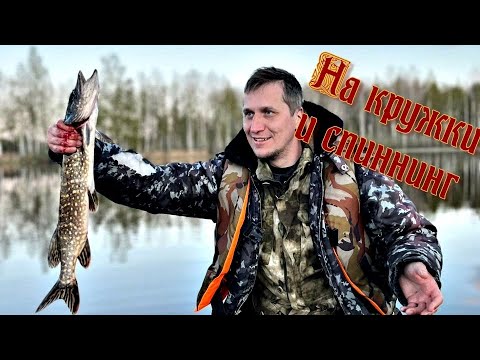 Видео: Рыбалка на кружки и спиннинг с ночёвкой. Рыбалка на тихом озере. Ловля хищницы. Лесное озеро.