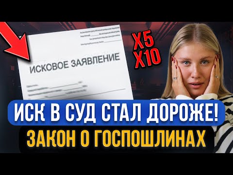 Видео: ИСК В СУД СТАЛ ДОРОЖЕ для граждан и должников по кредитам! Новые изменения в налогах госпошлин