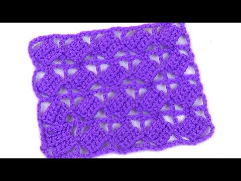 Видео: Ажурный узор Сеточка с квадратиками