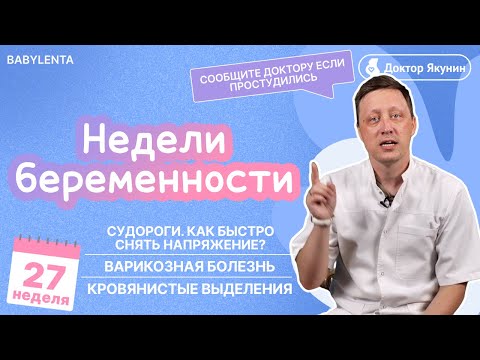 Видео: 27 неделя беременности как выглядит малыш, что происходит, УЗИ, выделения, судороги, варикоз