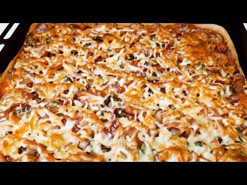 Видео: БЫСТРЫЙ РЕЦЕПТ ТЕСТА ДЛЯ ПИЦЦЫ.  ПИЦЦА.