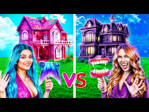 Видео: Домики одного цвета челлендж! Вампир vs Русалка