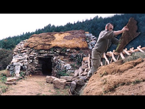 Видео: Хижина в горах для укрытия пастуха и его скота с землей, бревнами и растениями