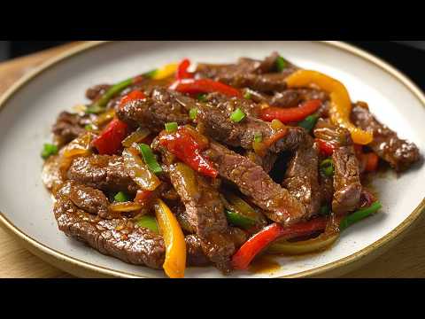 Видео: Сочный говяжий стир-фрай с болгарским перцем - максимум вкуса за минимальное время!