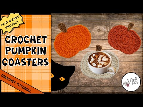 Видео: Подставка под стакан из тыквы, связанная крючком | Тыква, связанная крючком | Осенний декор крючк...