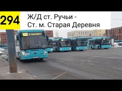 Видео: Автобус 294. Ж/Д ст. Ручьи - Ст. м. Старая Деревня