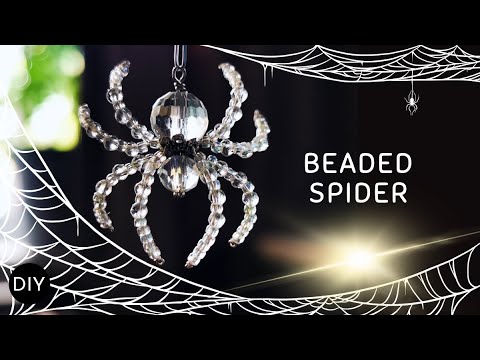 Видео: Beaded spider DIY 🕷 Паук из бисера и бусин видео-туториал