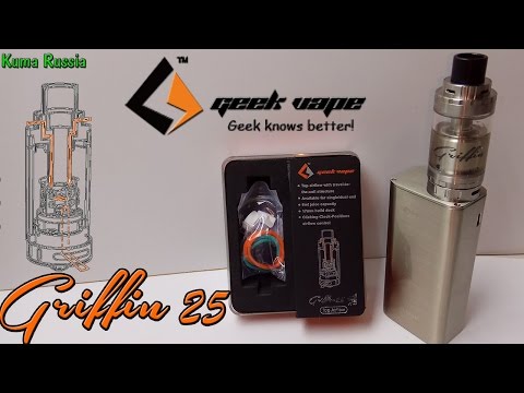 Видео: GeekVape Griffin 25 RTA Top Airflow (Обзор в связке с Cuboid 150w)