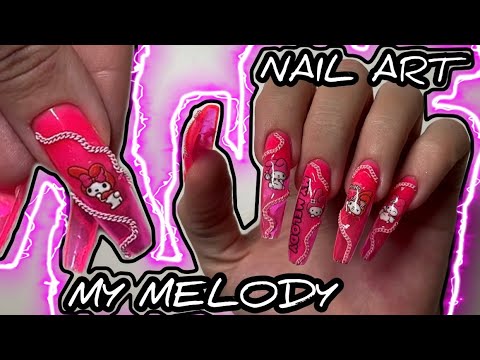 Видео: Коррекция гелевых типс, объёмный маникюр самой себе, Nail Atr My Melody 🎀