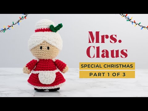 Видео: Схема вязания амигуруми миссис Клаус | Как связать крючком миссис Клаус | Схема рождественского у...