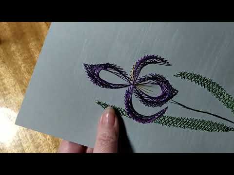 Видео: Панно "Ирис"в технике изонить Урок 11