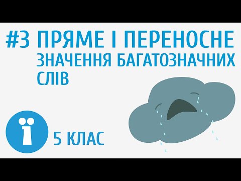 Видео: Пряме і переносне значення багатозначних слів #3 [ Групи слів за значенням ]
