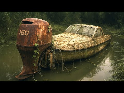 Видео: Мужчина превращает заброшенный ржавый двигатель в совершенно новый лодочный мотор 150 л.с. // полная