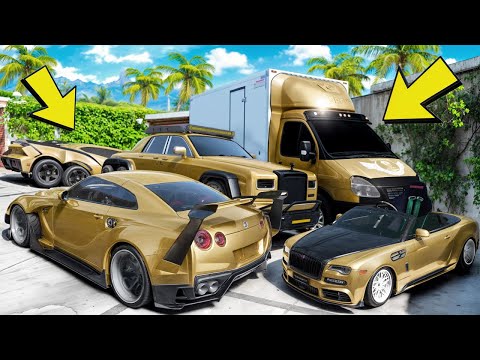 Видео: УГНАЛ КУЧУ ЗОЛОТЫХ ЧИТ ТАЧЕК В GTA 5! БИТВА ВОРОВ В ГТА 5 ОНЛАЙН!